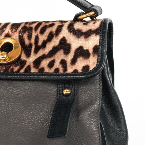 Yves Saint Laurent Small Muse Two Grey Leopard-Calf Hair 2-Way Top-Handle Bag - Picture 8 of 13